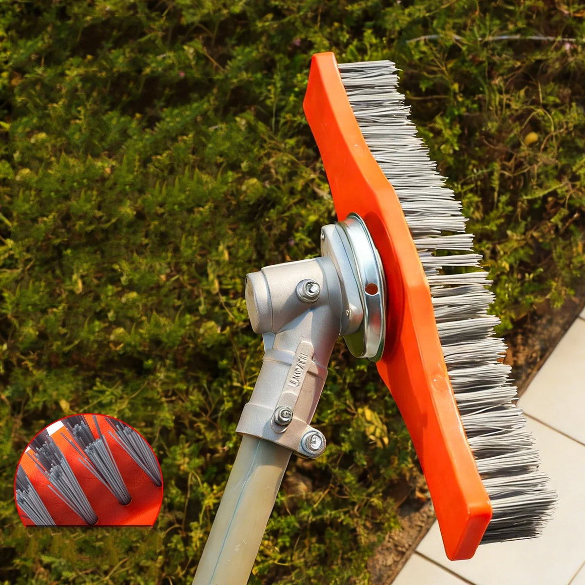 Lawn Mower Cleaning Brush – Adjustable Handle & Nylon Bristles Garden Cleaning Brush Qme