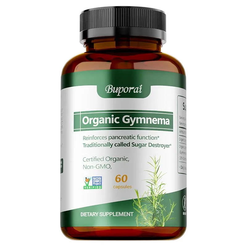 Organic Gymnema Sylvestre Capsules – Non-GMO & USDA Organic Herbal Supplement Qst 60 Capsules