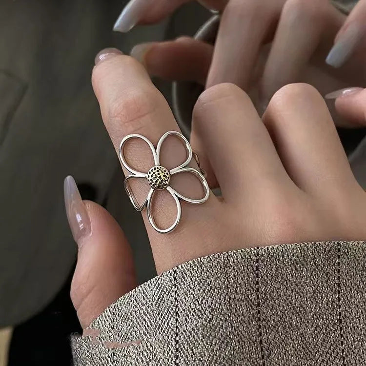 Women's Minimalist Handmade Charm Ring | Couple Jewelry Fashion Ring Qme xiaohua resizable