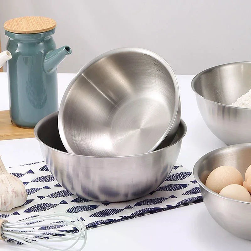 Stainless Steel Mixing Bowl with Scale – Large Capacity Stainless Mixing Bowl Qme