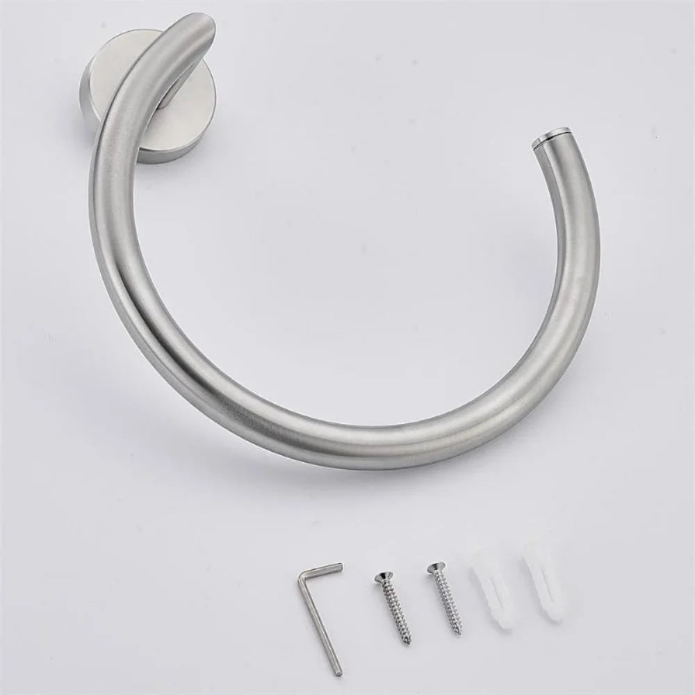 Semi-Circular Stainless Steel Wall Mounted Towel Ring Holder Towel Ring Holder Qme