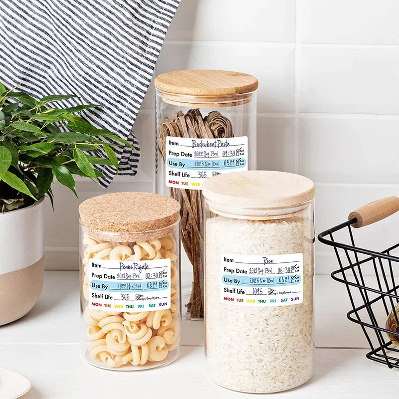 Roll Date Labels – 300 Self-Adhesive Food & Kitchen Stickers Self-Adhesive Date Labels Qme