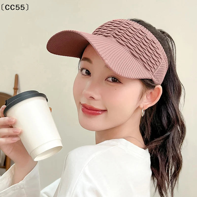 Women's Open Top UV Sun Visor Cap – Summer Beach Hat Sun Visor Cap Qst