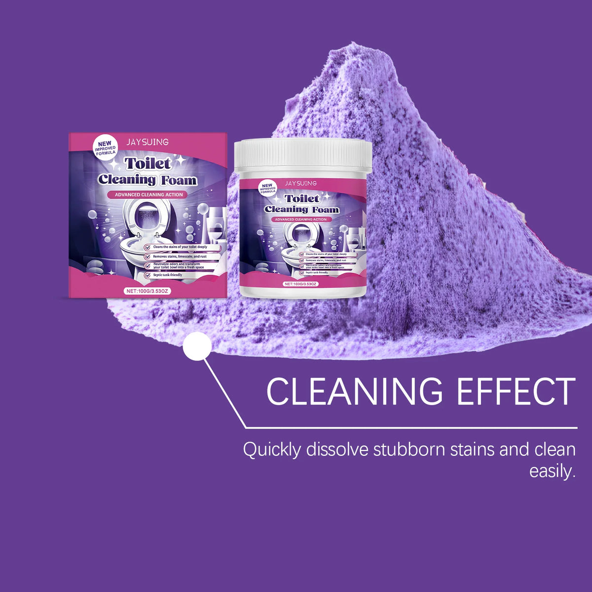 100g Toilet Cleaning Powder – Remove Stains & Odors | Jaysuing Toilet Bowl Cleaner Qst
