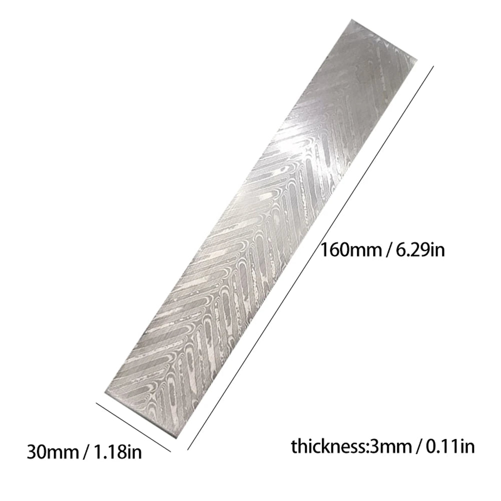 Damascus Steel Billet 160×30×3mm – DIY Knife Making Blank Damascus Steel Billet Qst