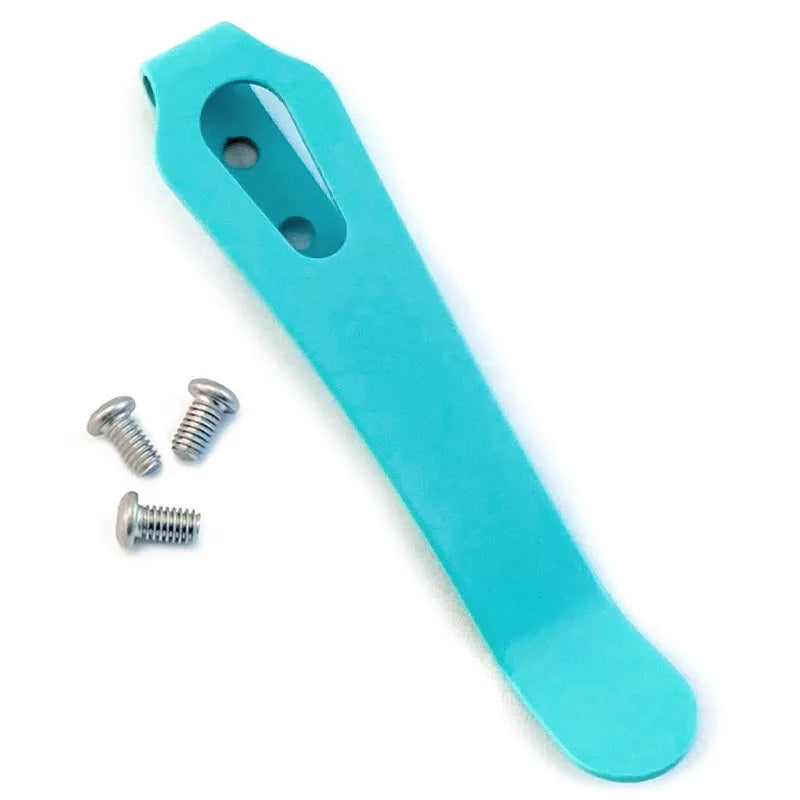 DIY Folding Knife Back Clip – Stainless Steel Pocket Knife Holder Knife Clip Accessory Qst Blue