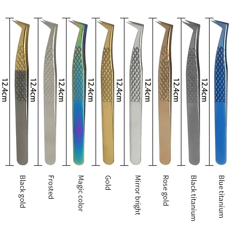 Precision Stainless Steel Eyelash Tweezers – Anti-Static Eyelash Tweezers Qme
