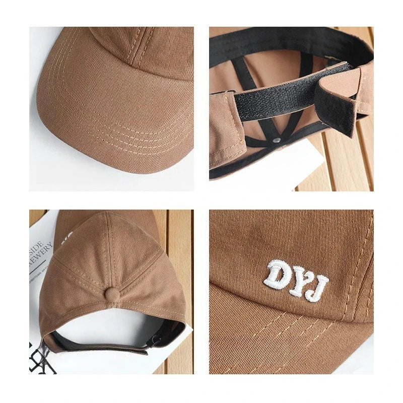 Open-Top Ponytail Baseball Cap – Sun Protection Cotton Hat Ponytail Baseball Cap Qme