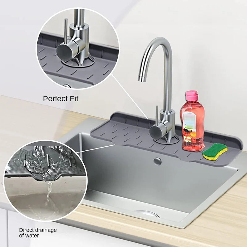 Silicone Sink Splash Guard & Faucet Absorbent Mat | 4 Colors Sink Splash Guard Qme
