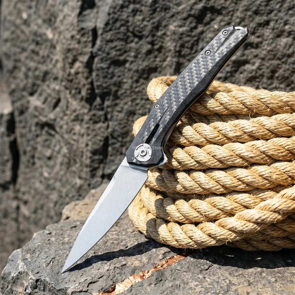ZT 0707 Tactical Folding Knife – D2 Steel & Carbon Fiber EDC Tactical Folding Knife Qst