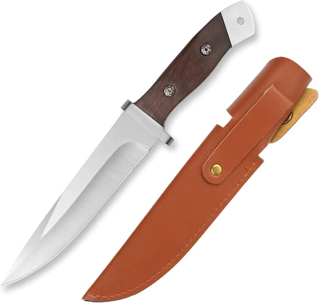 PLYS Fixed Blade Camping Knife with Leather Sheath | U9195 Fixed Blade Knife Qst 1PC