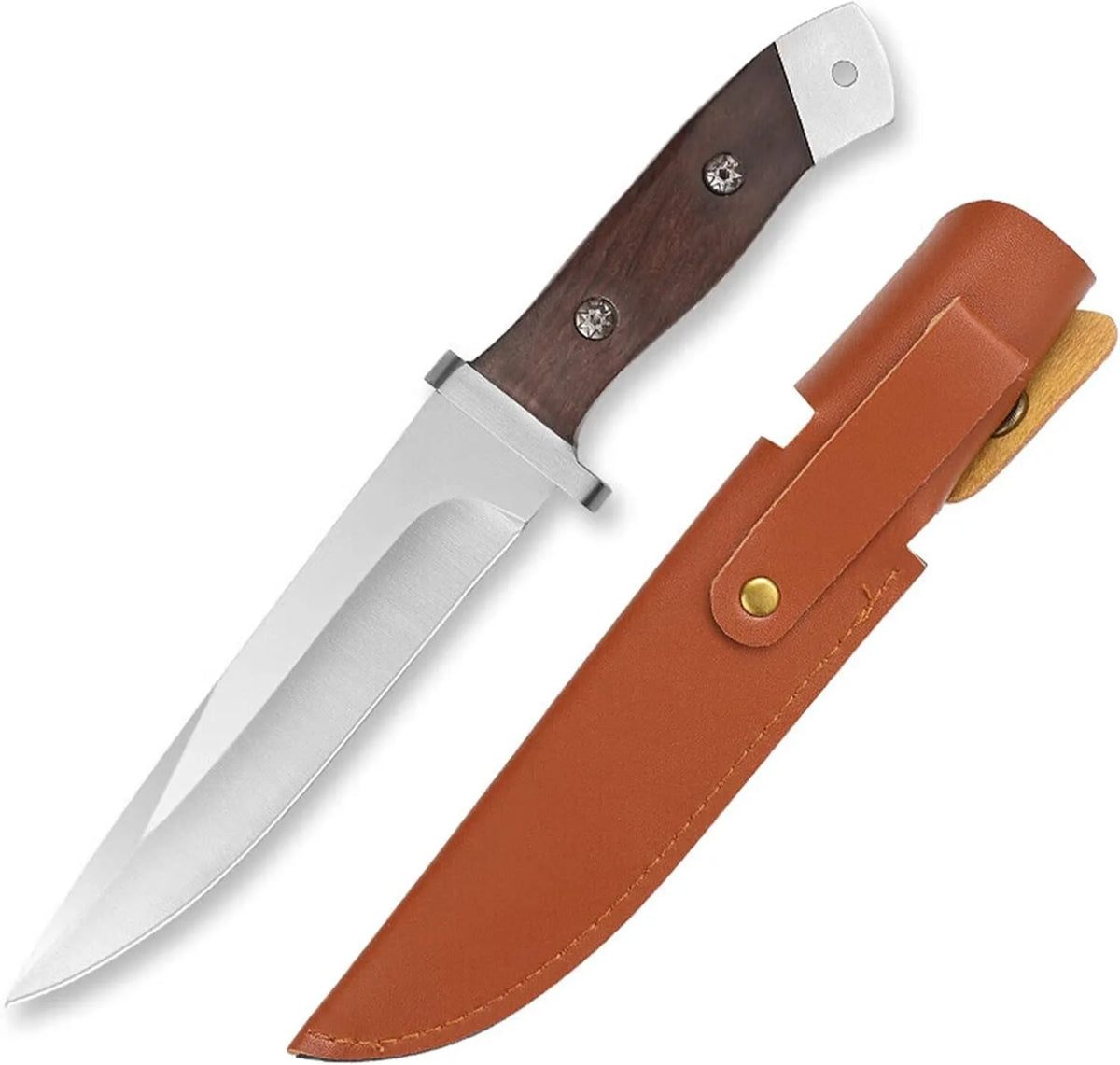 PLYS Fixed Blade Camping Knife with Leather Sheath | U9195 Fixed Blade Knife Qst 1PC