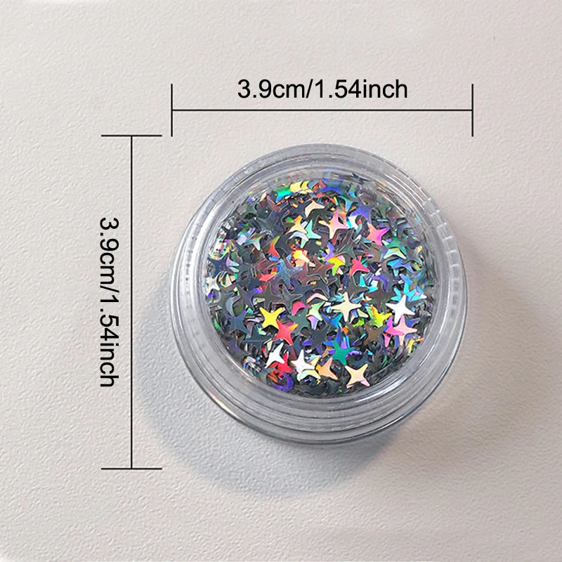 Holographic Star Nail Glitter Sequins Laser Sparkle Flakes Nail Art Sequins Qst