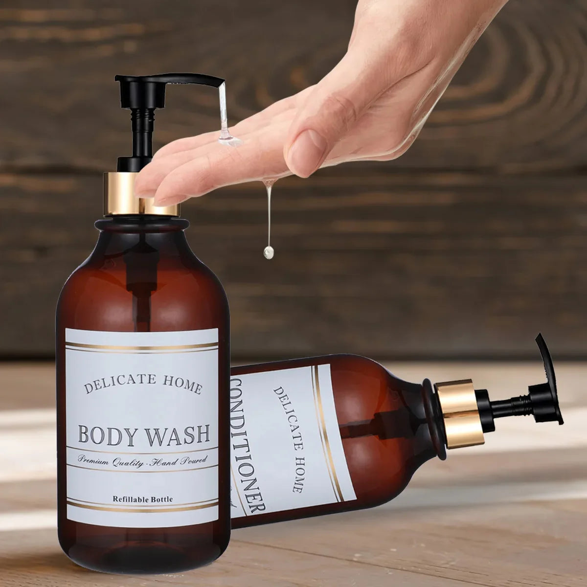 Soap Dispenser Pump with Labels – Kitchen Sink Countertop Decor Soap Dispenser Set Qme