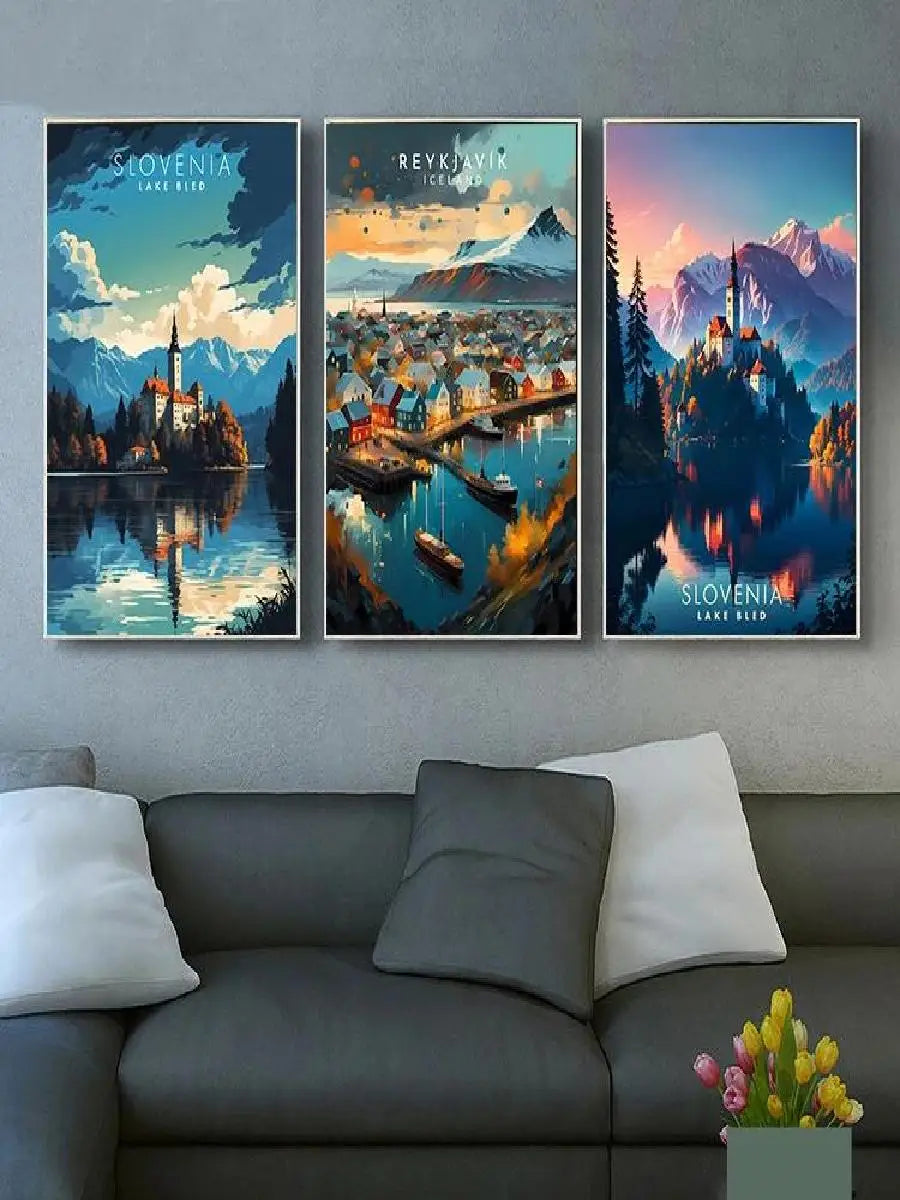 Travel Destinations Canvas Wall Art – Greece Rome Holland Print Canvas Wall Art Qst