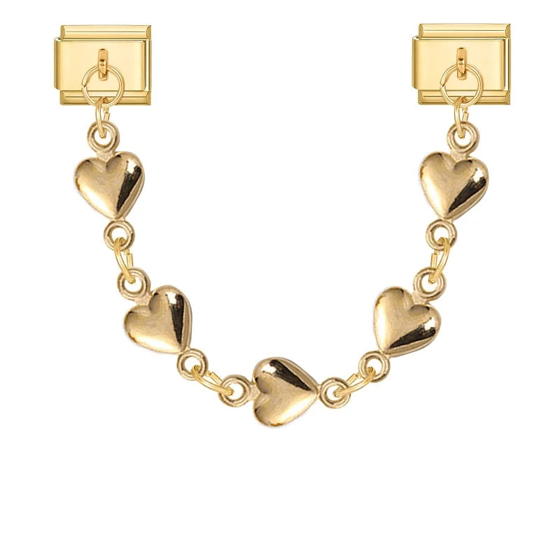 Zircon Tassel Charm Bracelet | Shiny Gold Stainless Steel Charm Bracelet Qme S 21.