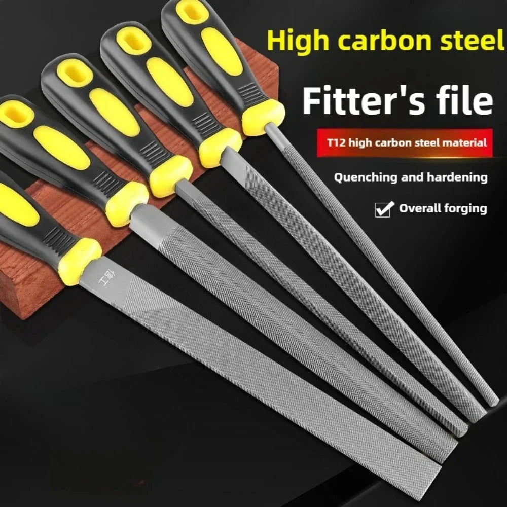 Heavy-Duty High-Carbon Steel Coarse Fitter File | Pro Grade Hand File Tool Qme