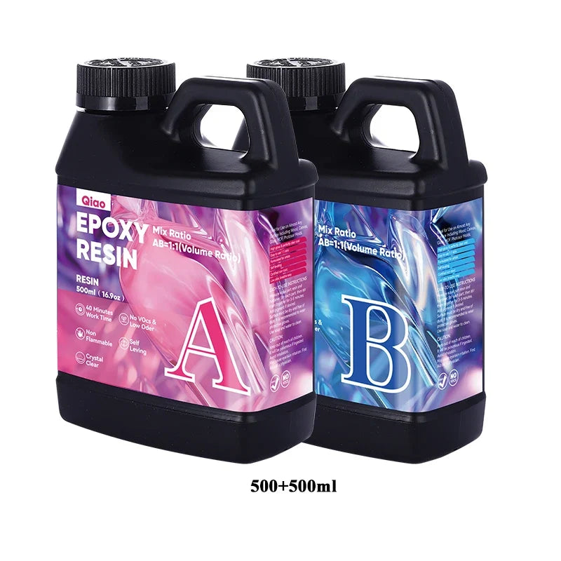 Ultra Clear Fast-Drying Epoxy Resin 1:1 Ratio | Heat Resistant Epoxy Resin Kit Qme 500ml 500ml
