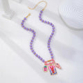 Summer Beaded Layered Necklace – Starfish & Fish Charms Beaded Layered Necklace Qst A8