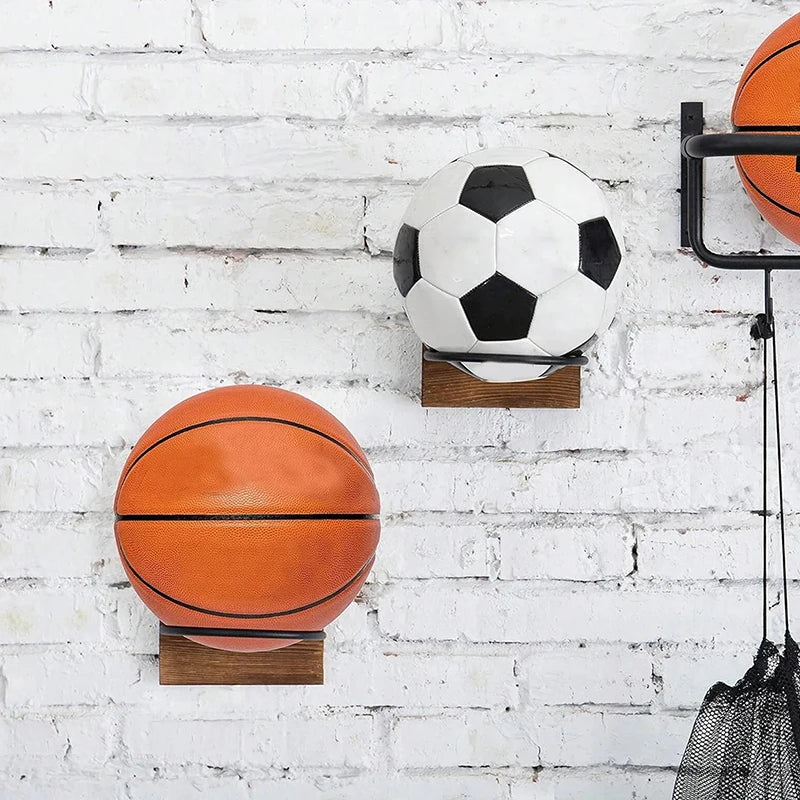 Metal Wall Mount Sports Ball Rack & Display Stand Organizer Wall Mount Ball Rack Qme