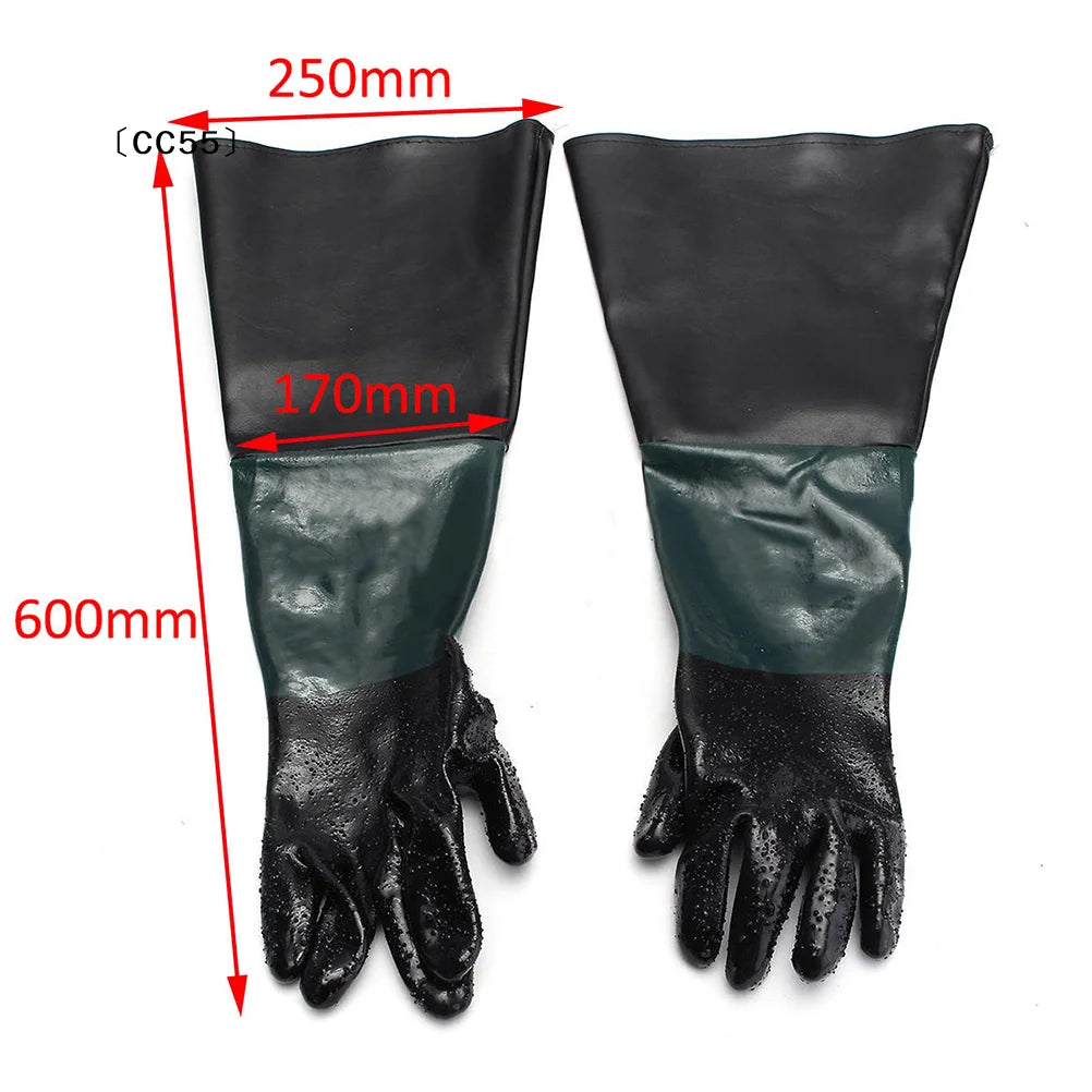 24" Sandblasting Cabinet Gloves – Neoprene & PVC Heavy Duty Sandblasting Cabinet Gloves Qst