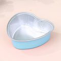 10Pcs Heart-Shaped Aluminum Foil Baking Cups 100ml Dessert Molds Foil Baking Cups Qst blue