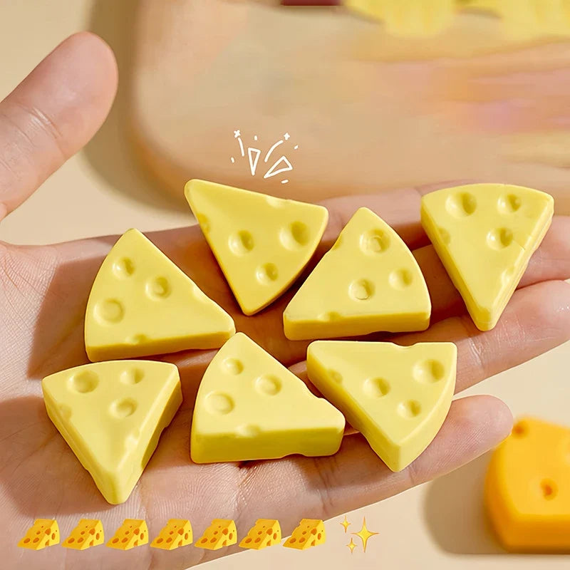 Simulation Cheese Eraser – Soft Novelty TPR Eraser for Kids Novelty Eraser Qme