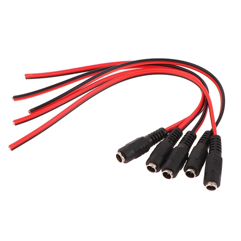 DC Power Male Female Cable 12V Connector for CCTV – 5 Pack DC Power Connector Qme B 5pcs
