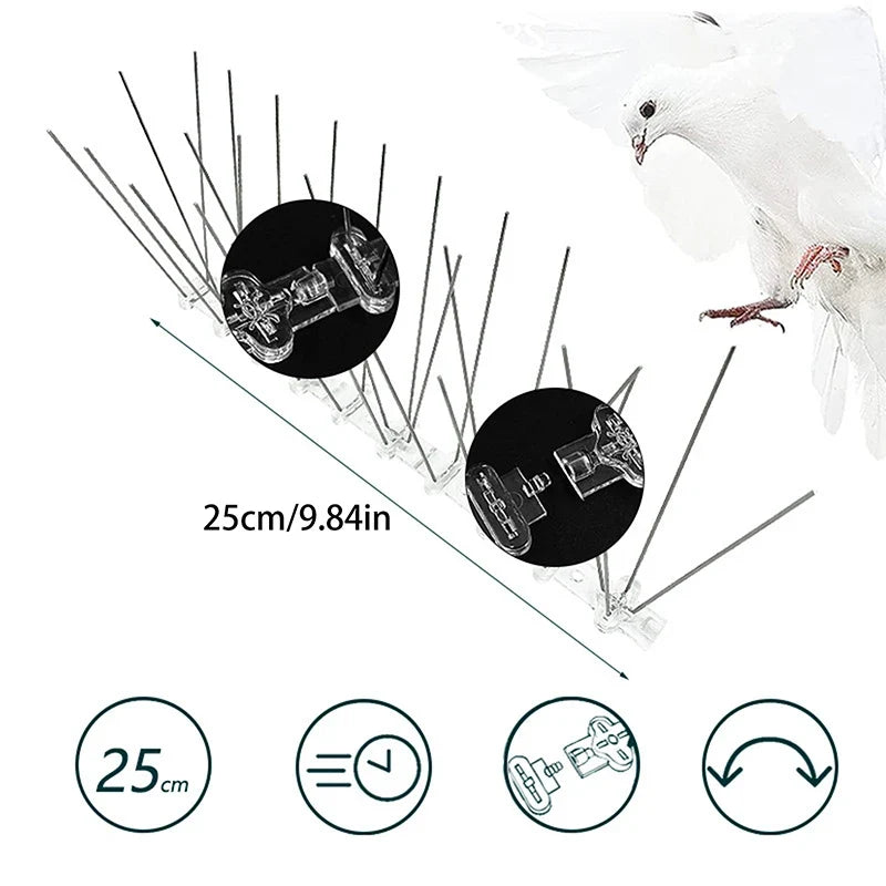 Stainless Steel Bird Spike Deterrent Strip | 25cm Balcony Guard Bird Spike Deterrent Qme