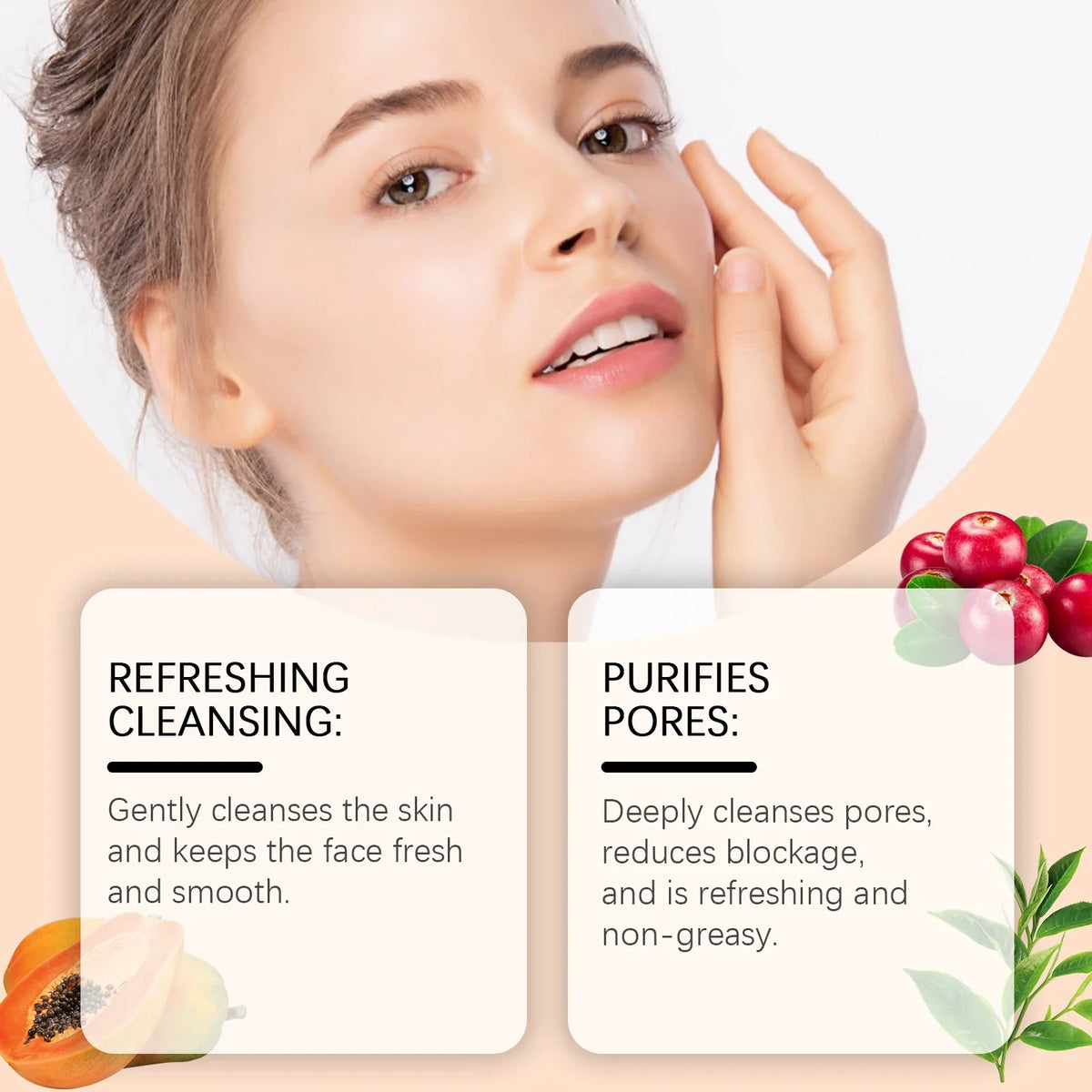 Papaya Face Wash – Oil Control Gentle Moisturizing Cleanser Face Wash Cleanser Qme