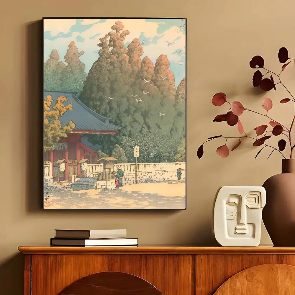 Kawase Hasui Canvas Wall Art Poster – Waterproof Home Decor Canvas Wall Art Qst z2 20x30cm Unframed