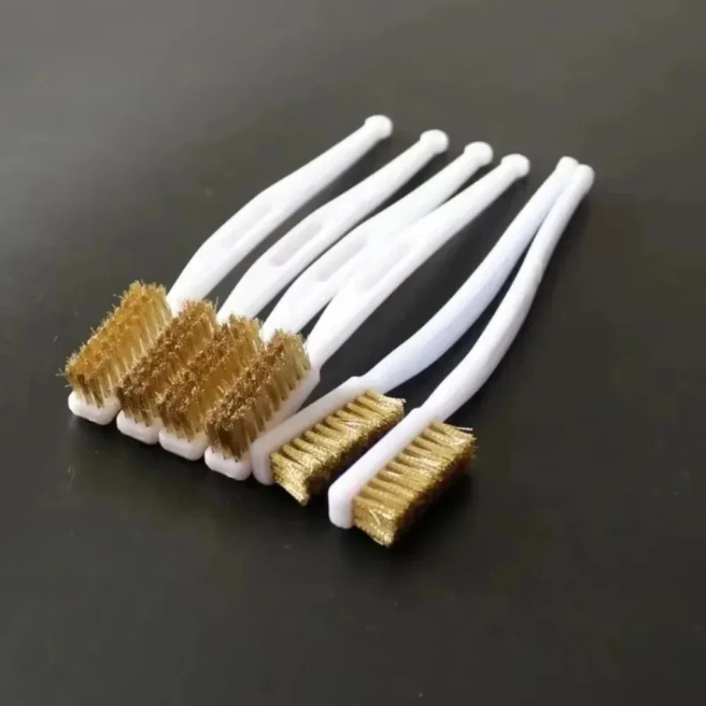 Mini Stainless Steel & Brass Wire Brush Set – 3-Pack Wire Brush Set Qme