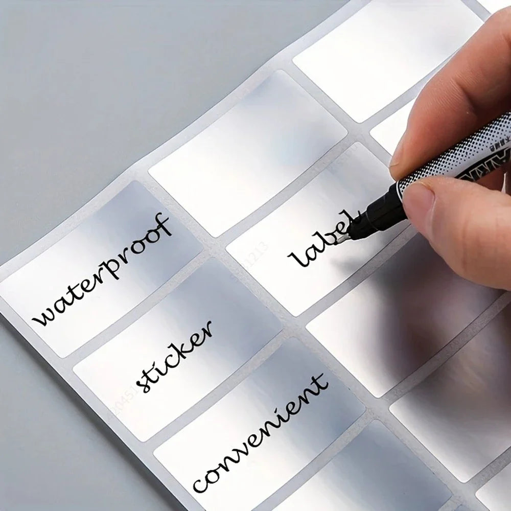 Reusable Waterproof PET Labels | Smooth Writing 160/300/600 Pack Reusable Labels Qme