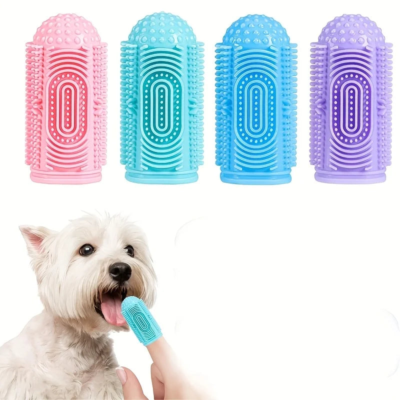 4-Piece Dog & Cat Toothbrush Set – Pet Dental Care Kit Pet Toothbrush Set Qme MULTI