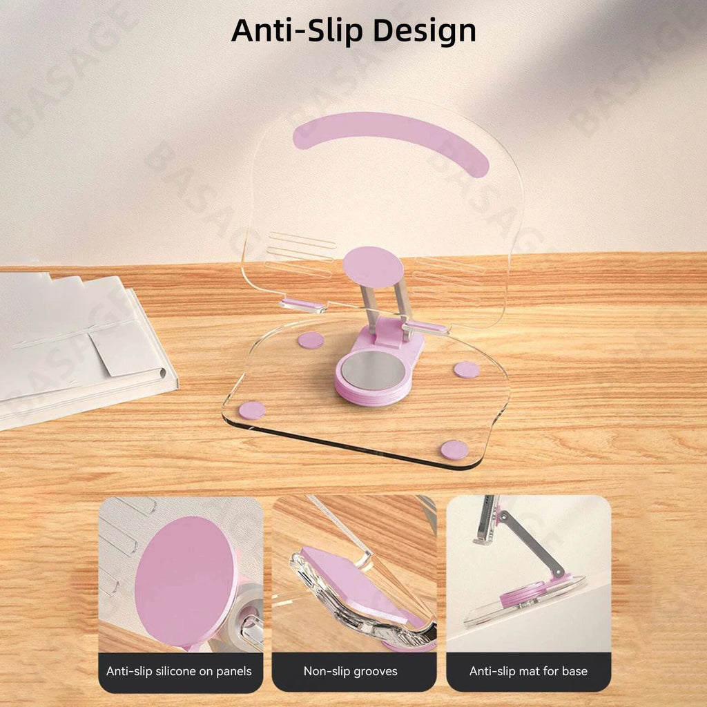 Adjustable Foldable Phone & Tablet Stand | 180° Dual-Hinge Phone & Tablet Stand Qme