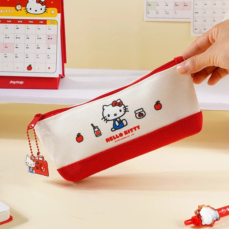 Hello Kitty Minimalist Fabric Pencil Case | Cartoon Style Fabric Pencil Case Qme