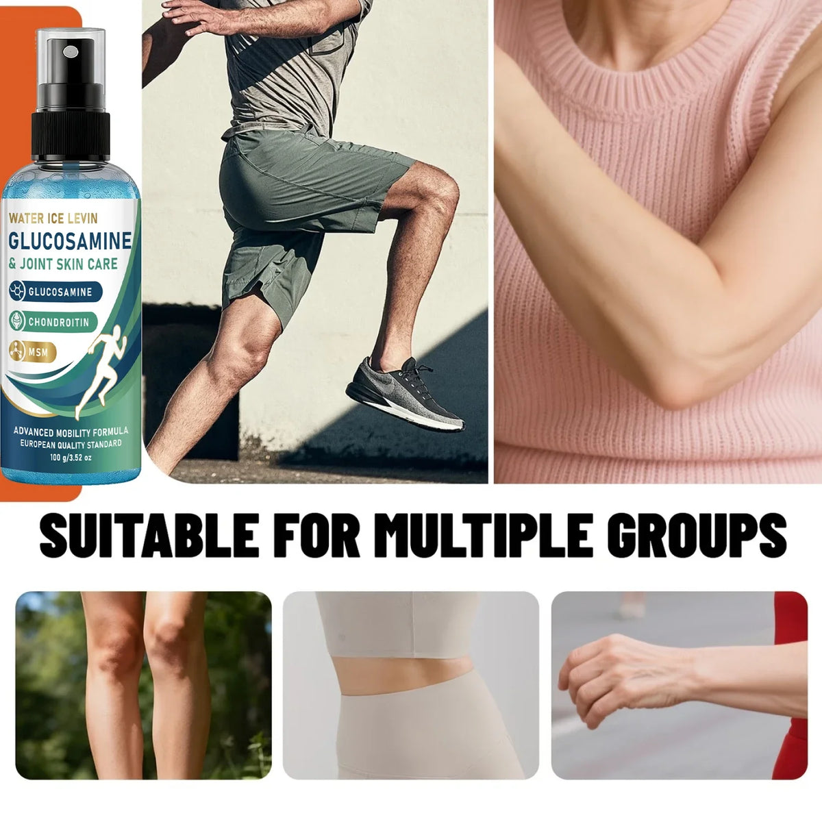 Glucosamine MSM Collagen Chondroitin Joint Support Spray Topical Body Spray Qme