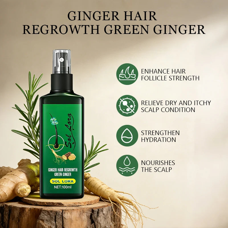 Ginger Hair Growth Spray – Scalp Nourishment & Strengthening Hair Growth Spray Qst