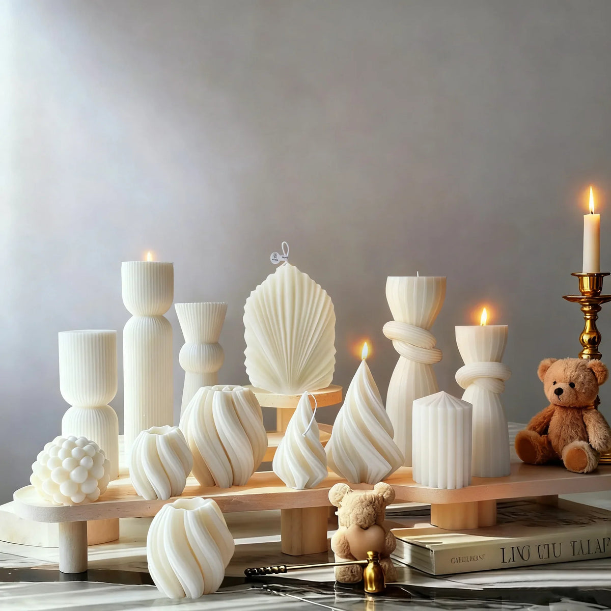 Nordic Minimalist Soy Scented Candle | Home & Wedding Decor Scented Pillar Candle Qme