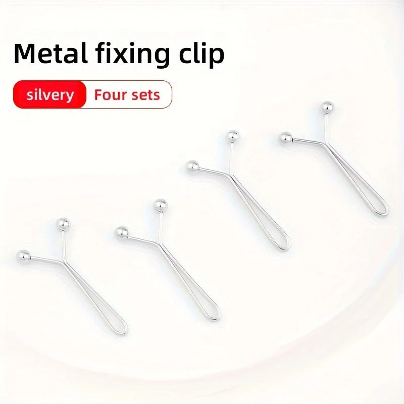 Invisible Waist Adjuster Metal Clip for Jeans & Pants – 4pcs Waist Adjuster Clip Qme 4pcs Silver