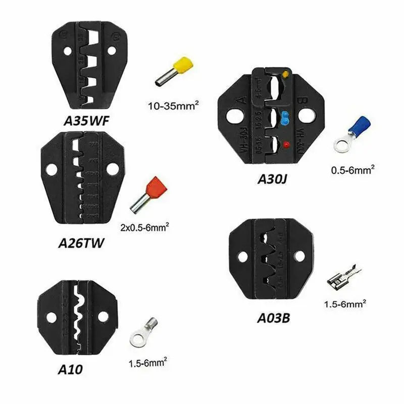 Ratchet Wire Crimper Tool – 5 Interchangeable Jaws | Heavy Duty Wire Crimping Plier Qme