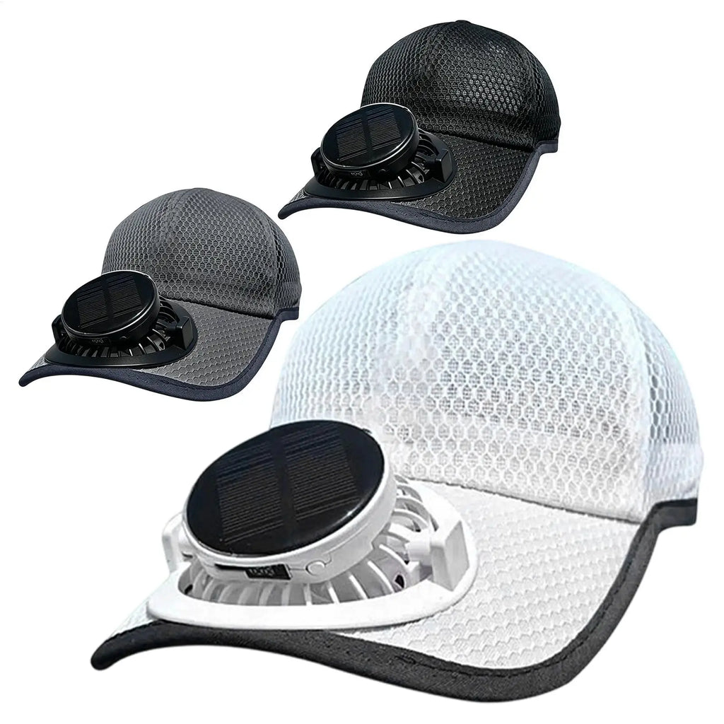 Solar Fan Hat 3-Speed Wide Brim Sun Blocking Cap 600mAh Solar Fan Hat Qme