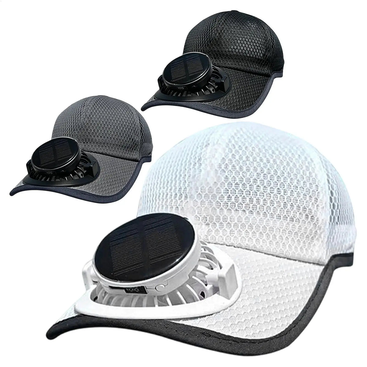 Solar Fan Hat 3-Speed Wide Brim Sun Blocking Cap 600mAh Solar Fan Hat Qme