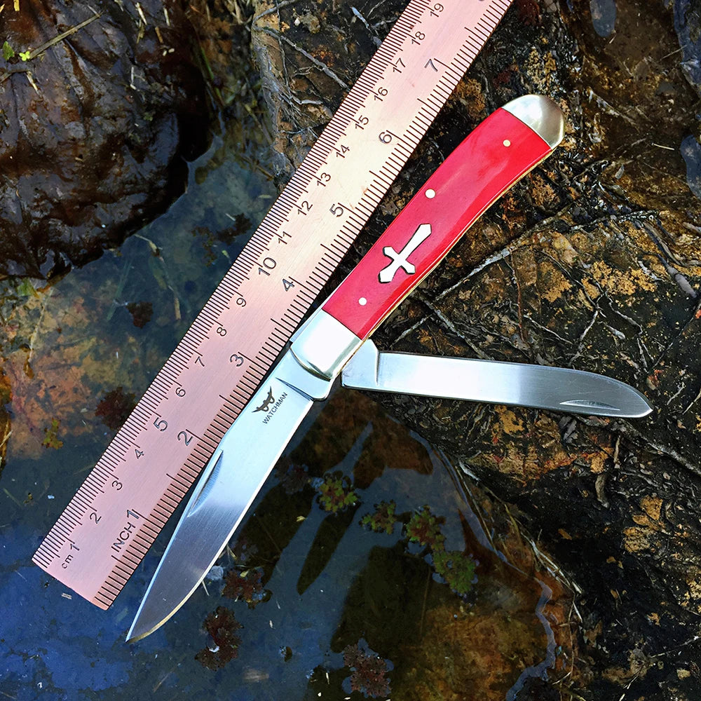 Z.QIAN Trapper Slip Joint Folding Pocket Knife – Bone Handle Folding Pocket Knife Qst