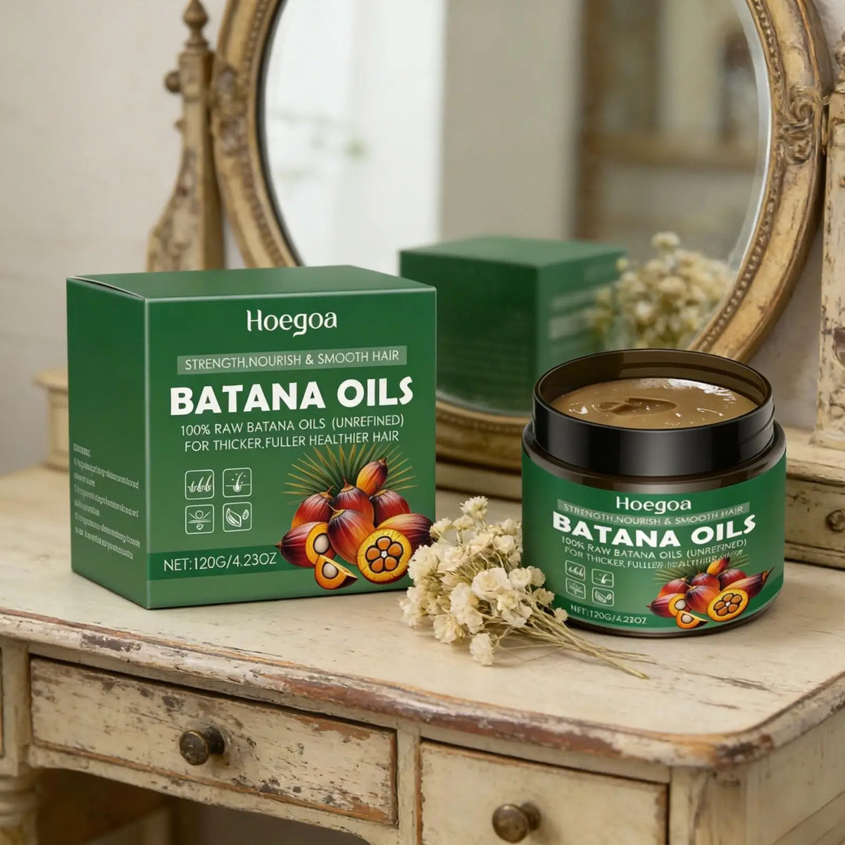 HOEGOA Batana Oil Hair Mask – Deep Moisture & Repair 120g Hair Mask Treatment Qst