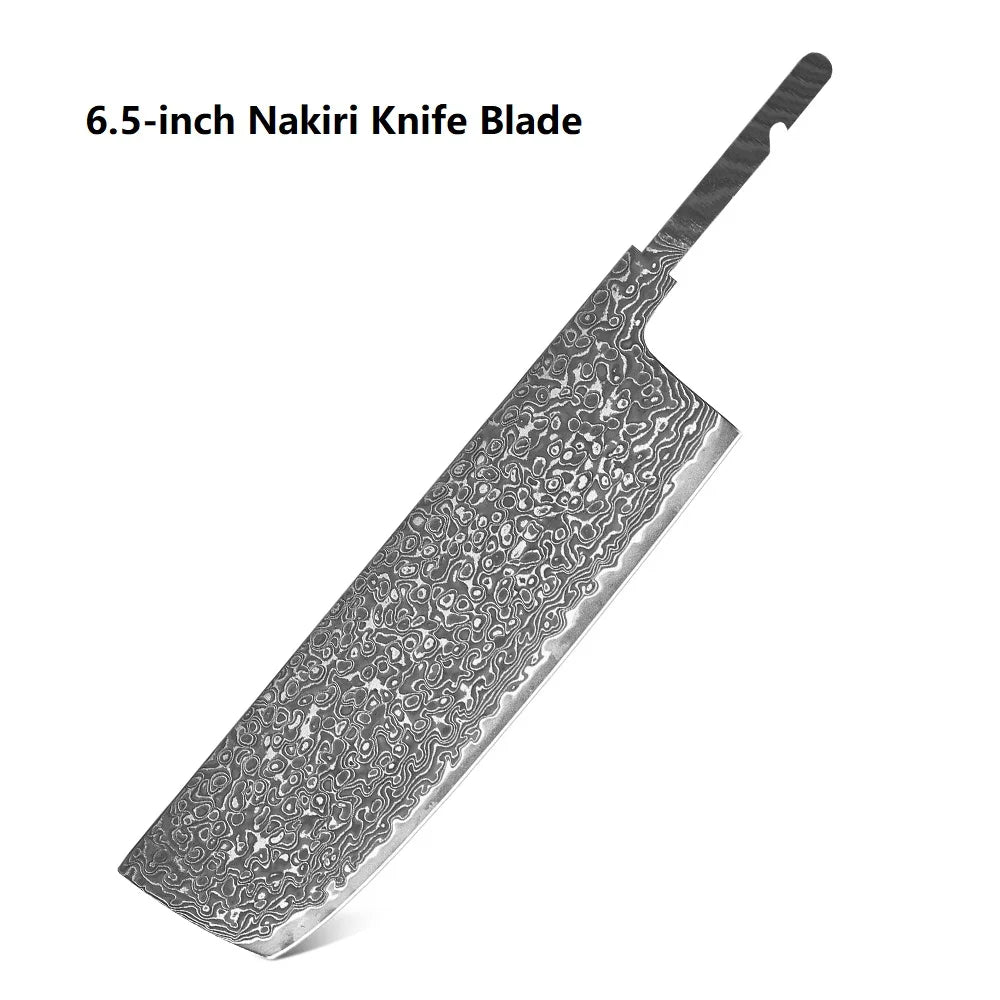 Damascus Steel Chef Knife Blank Blade – DIY Full Tang Forged Knife Blank Blade Qst 6.5 inch Nakiri
