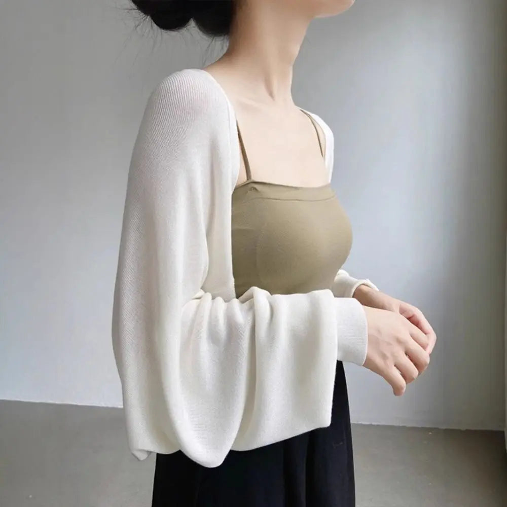 French Summer Ice Silk Thin Knit Shawl & Casual Wrap Knit Shawl Wrap Qme