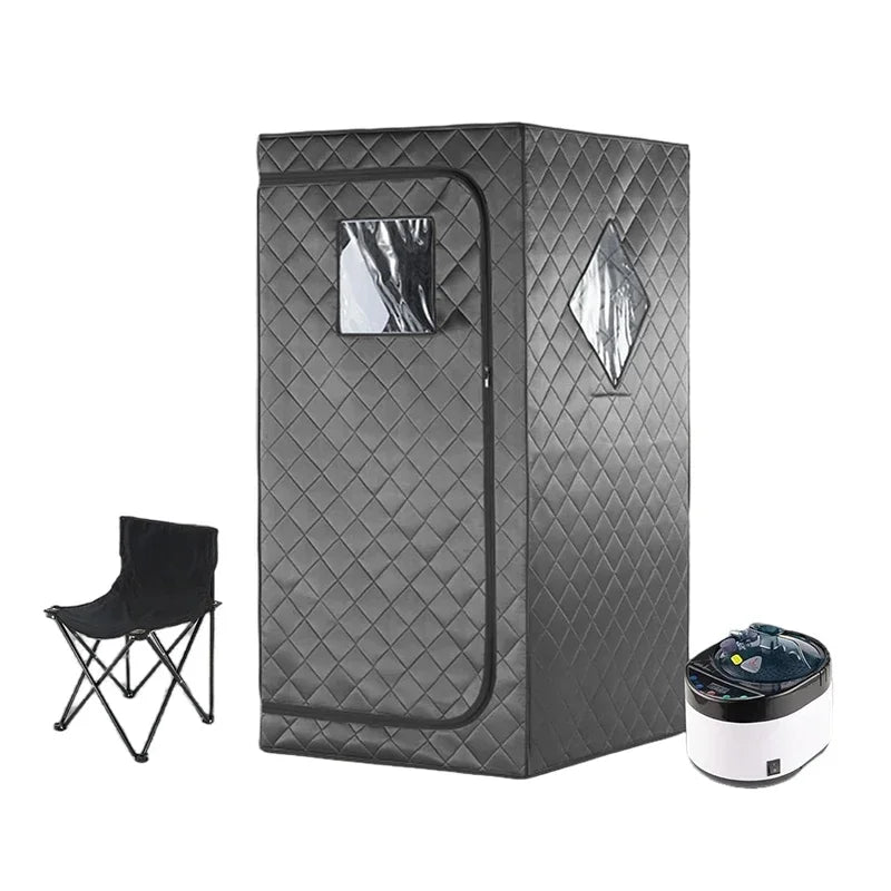 1-2 Person Portable Steam Sauna Tent with 4L Steamer – Home Spa Steam Sauna Tent Qst 1Person Gray