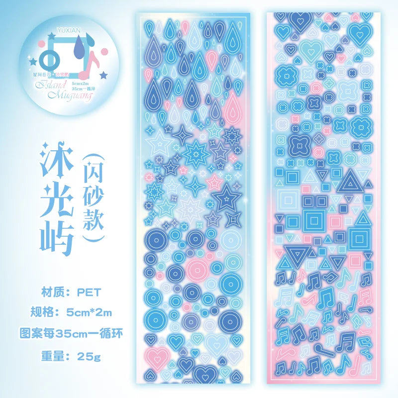 Y2K Glitter Decorative PET Tape for Planners & Scrapbooks Decorative Craft Tape Qme C HOT SALE