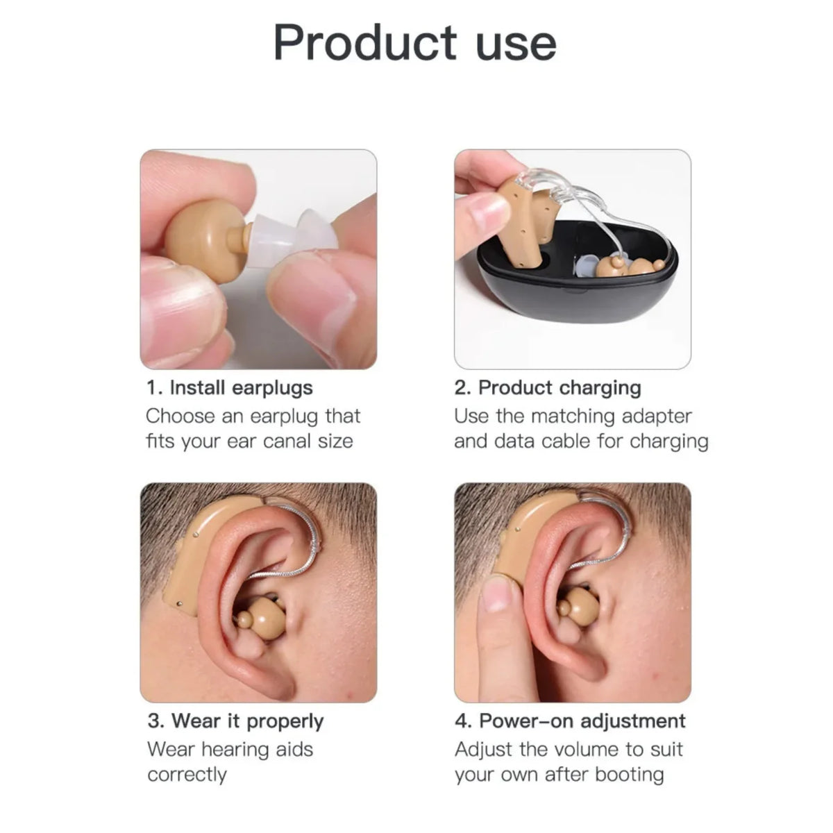 BTE Rechargeable Hearing Aid – Wireless Charging for Seniors Rechargeable Hearing Aid Qst